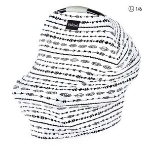 Milk Snob white and black arrows design unisex 5-in-1 nursing and stroller cover